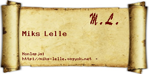 Miks Lelle névjegykártya